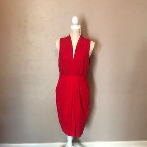 Red sleeveless dress with pockets. Great for date night. New with tags